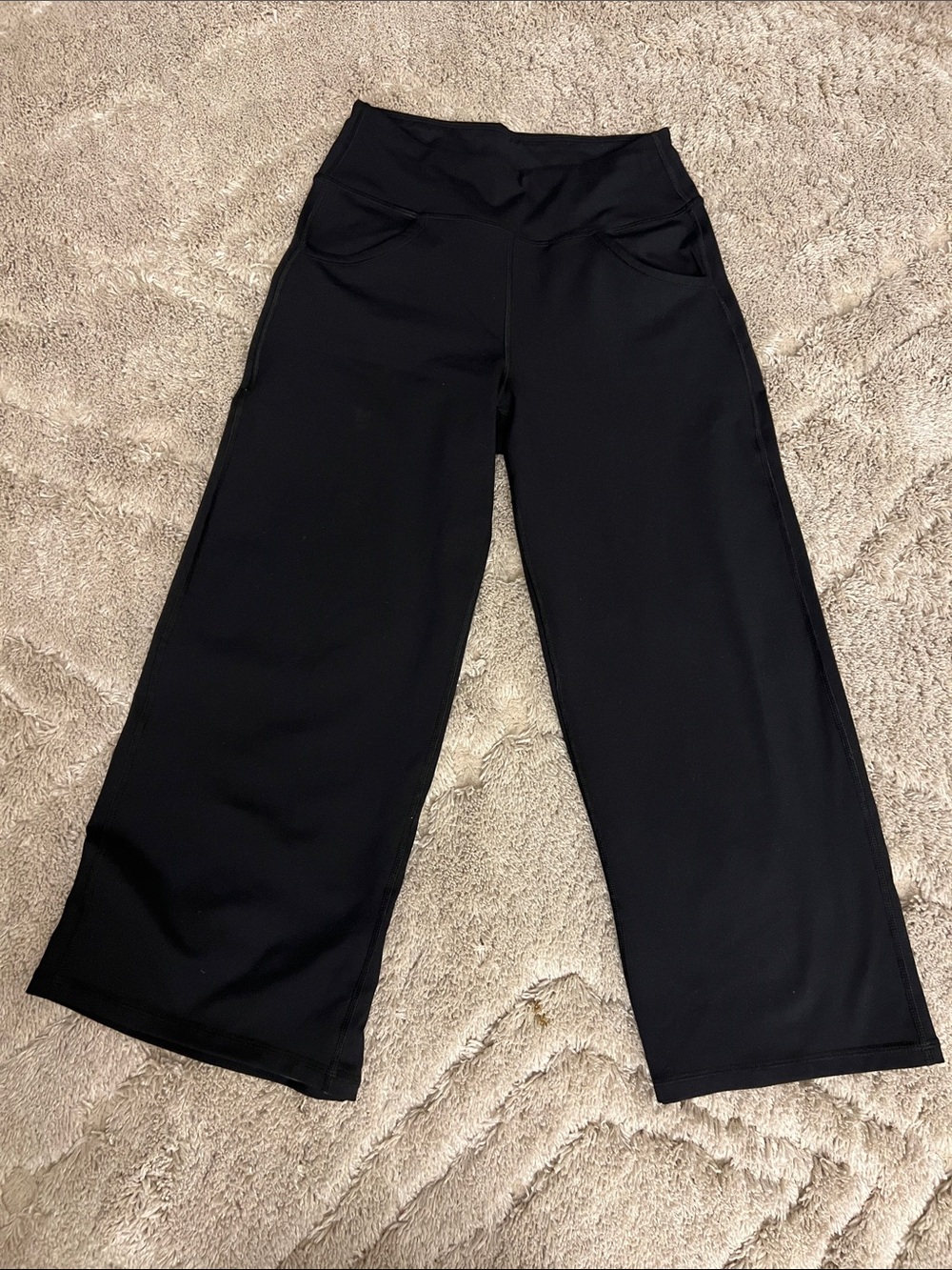 Wide Leg Black Active Pants